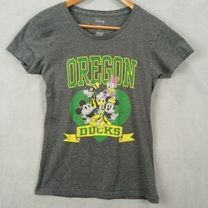 Disney Oregon Ducks Womens T Shirt S Gray 84 Mickey Donald Daisy Goofy Graphic